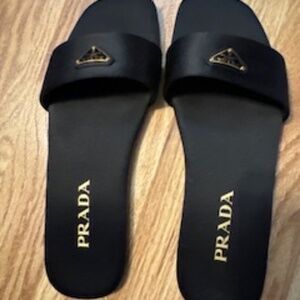 Prada satin slides
